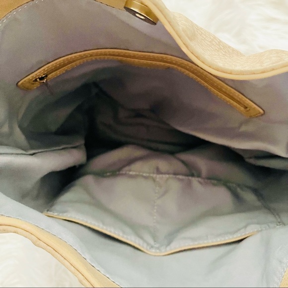 Poverty Flats Tan Pebbled Vegan Suede Leather Hobo Shoulder Bag - Picture 5 of 6